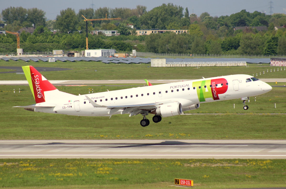 TAP Express, CS-TPW, MSN 190000550, Embraer ERJ190-100LR, 06.05.2017, DUS-EDDL, Düsseldorf, Germany 