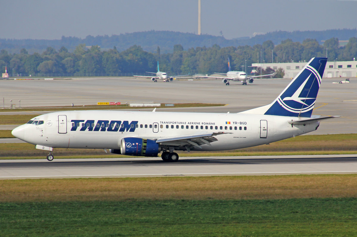 Tarom Romanian Airlines, YR-BGD, Boeing 737-78J, 25.September 2016, MUC München, Germany.