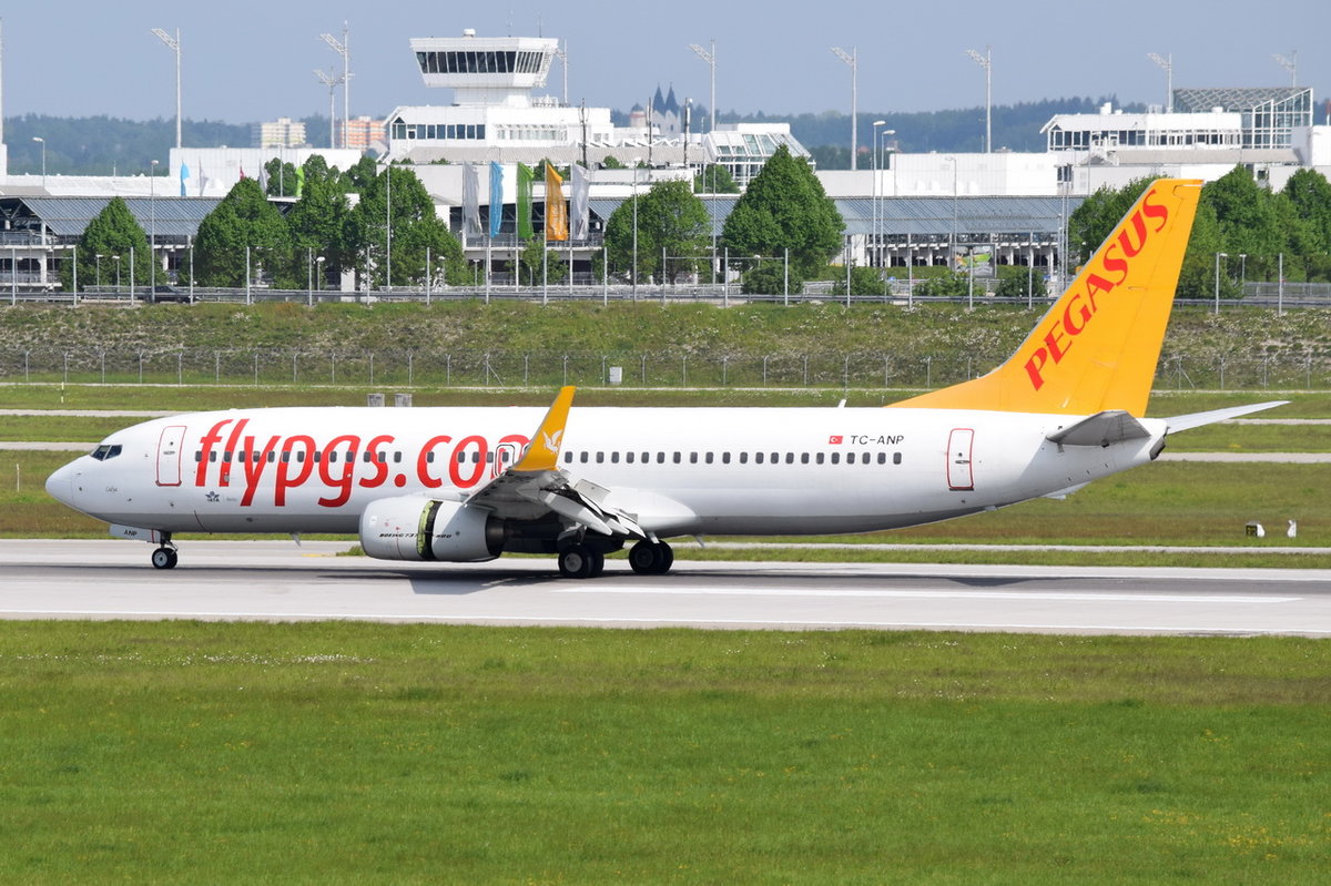TC-ANP Pegasus Boeing 737-82R(WL)  in München gelandet am 15.05.2016