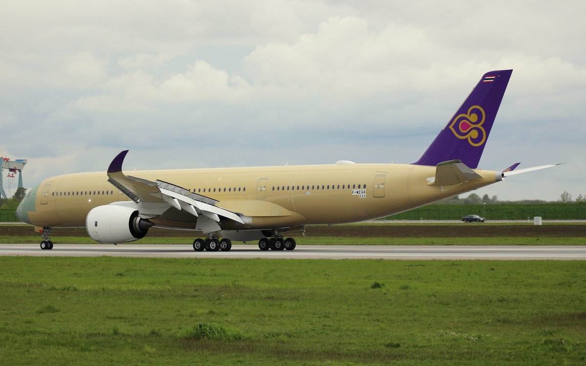 Thai Airways International, F-WZGA, Reg. HS-THE, MSN 111,Airbus A 350-941,10.05.2017, XFW-EDHI, Hamburg-Finkenwerder, Germany 