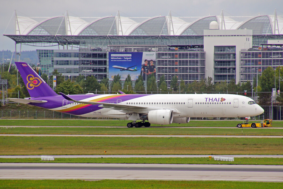 Thai Airways International, HS-THE, Airbus A350-941, msn: 111,  Chai Badan / ชัยบาดาล , 11.September 2022, MUC München, Germany.