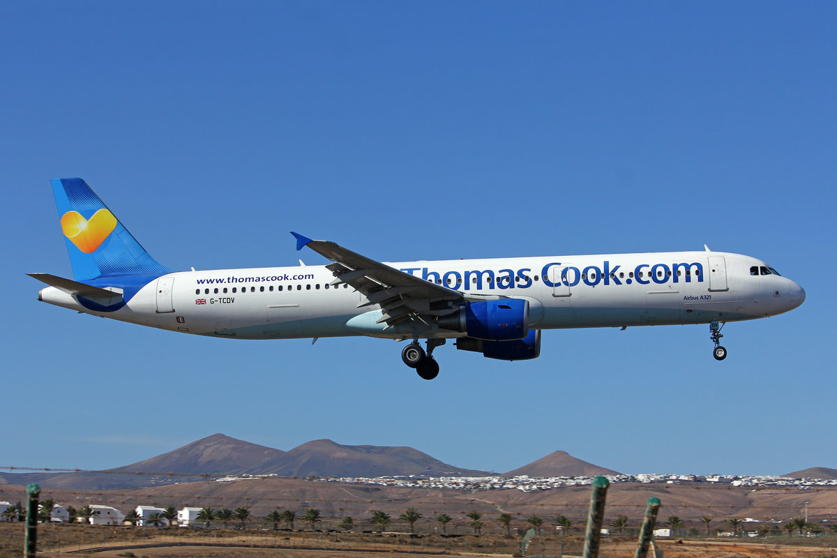 Thomas Cook UK, G-TCDV, Airbus A321-211, msn: 1972, 17.Dezember 2017, ACE Lanzarote, Spain.