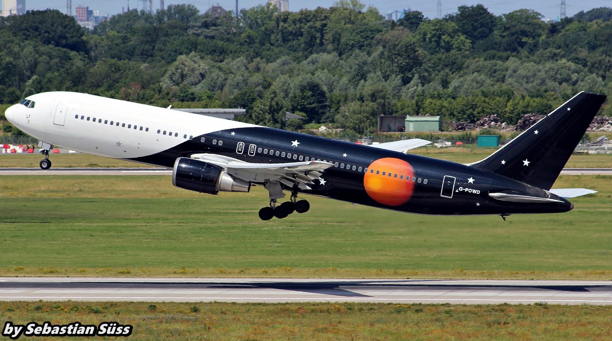 Titan Airways B767-300ER G-POWD @ Dusseldorf Airport. 6.7.15