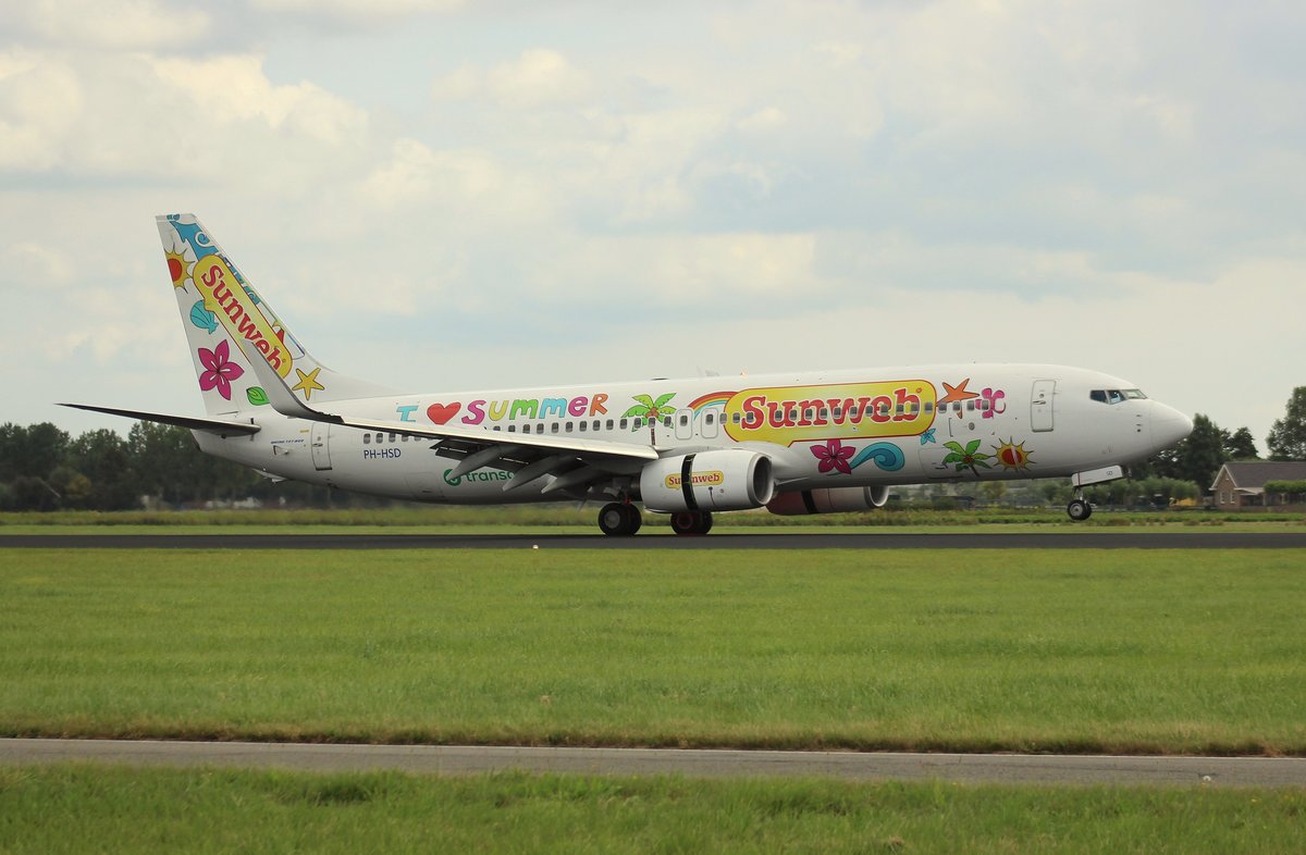 Transavia, PH-HSD,(c/n 39260),Boeing 737-8K2(WL), 03.09.2016, AMS-EHAM, Amsterdam-Schiphol, Niederlande (Subweb livery) 