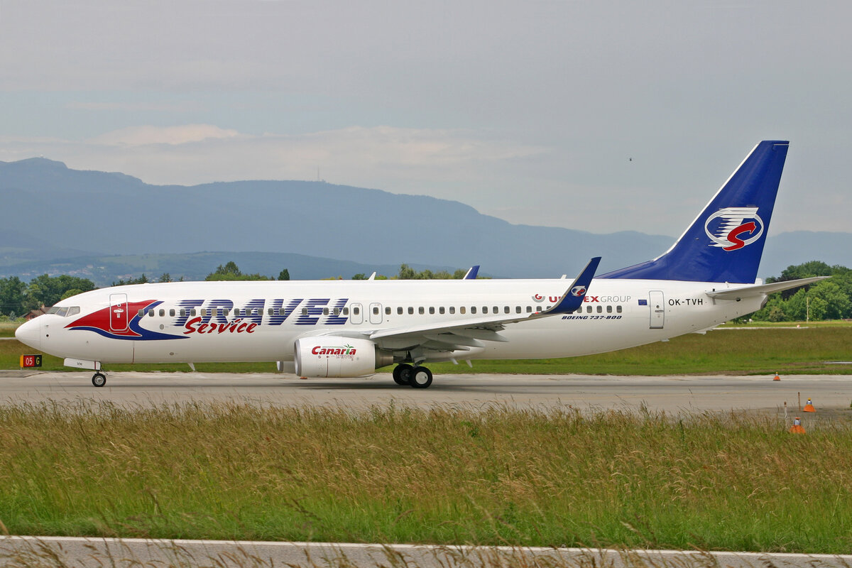 Travel Service, OK-TVH, Boeing B737-8Q8, msn: 35275/2604, 11.Juni 2008, GVA Genève, Switzerland.