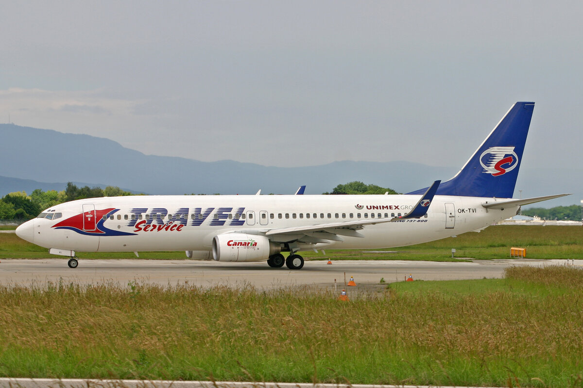 Travel Service, OK-TVI, Boeing B737-86Q, msn: 30294/1469, 11.Juni 2008, GVA Genève, Switzerland.