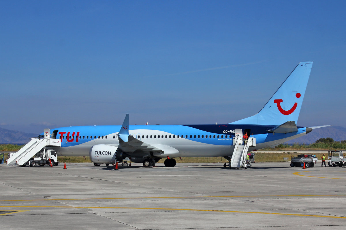 TUI Airlines Belgium, OO-MAX, Boeing 737-8MAX, msn: 44588/ 6735, 03.Oktober 2018, RHO Rhodos, Greece