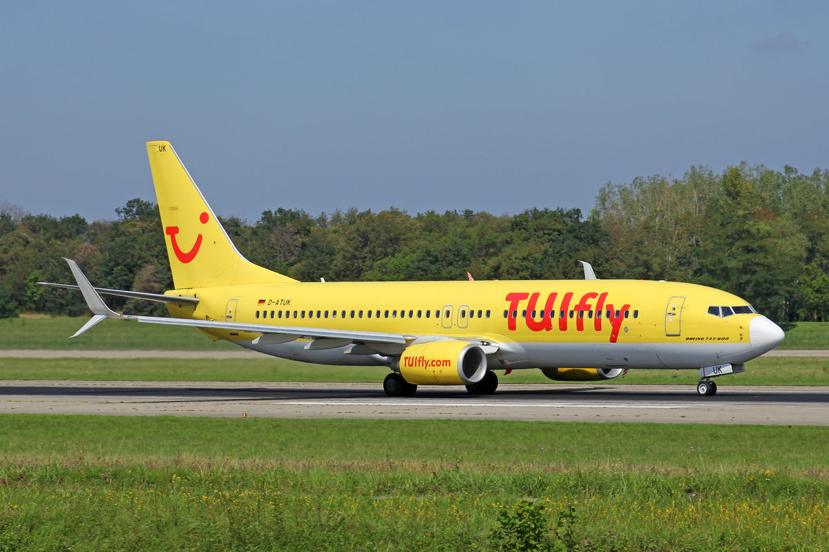 TUIfly, D-ATUK. Boeing 737-8K5, msn: 39094/3641, 24.August 2019, BSL Basel-Mülhausen, Switzerland.