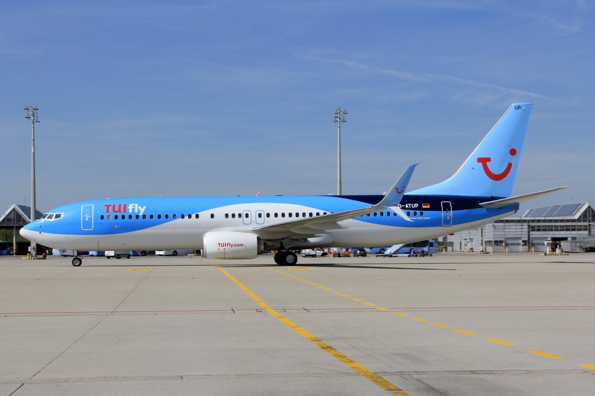 TUIfly, D-ATUP, Boeing B737-8K5 (W), 12.September 2015, MUC München, Germany.
