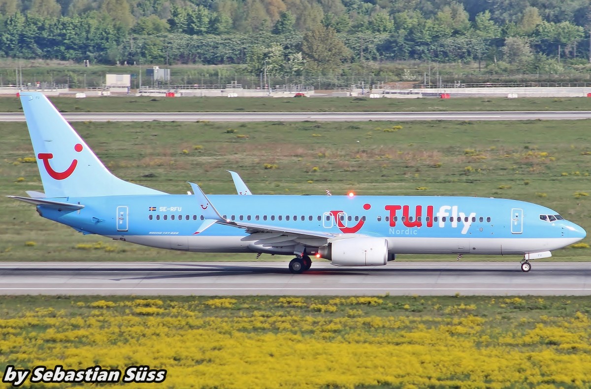 Tuifly Nordic B737-800WL SE-RFU at Dusseldorf. 3.5.15