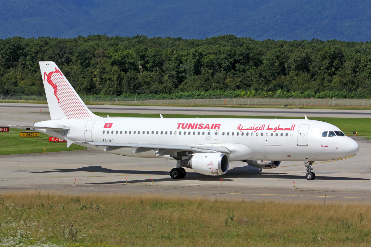 Tunisair, TS-IMF, Airbus A320-211, msn: 370,  Djerba , 09.August 2014, GVA Genève, Switzerland.