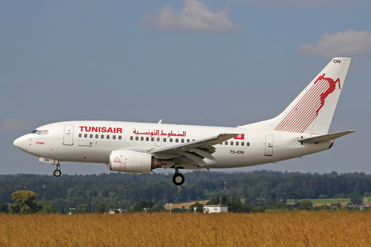 Tunisair, TS-ION, Boeing 737-6H3,  Utique , 09.Juli 2016, ZRH Zürich, Switzerland.
