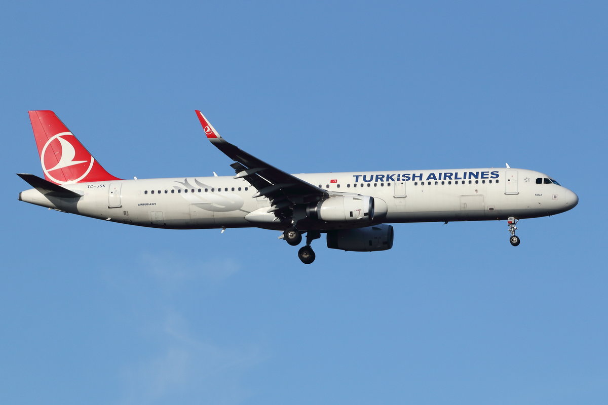 Turkish Airlines, Airbus A321-200, TC-JSK 'KULA'. Köln-Bonn (EDDK), 30.03.2021.