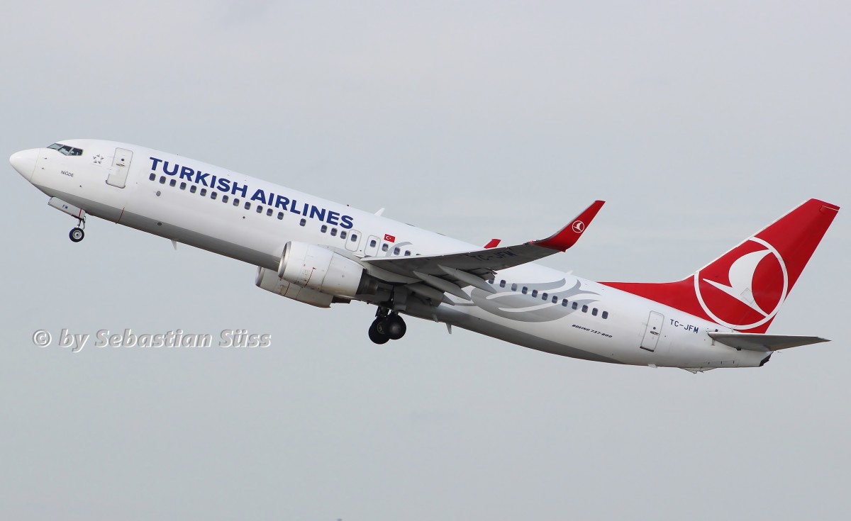 Turkish airlines B737-800WL TC-JFM @ Dusseldorf. 15.2.14