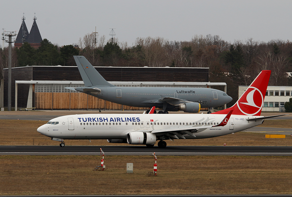 Turkish Airlines, Boeing B 737-8F2, TC-JGZ, Germany Air Force, Airbus A 310-304(MRTT), 10+27, TXL, 16.03.2017