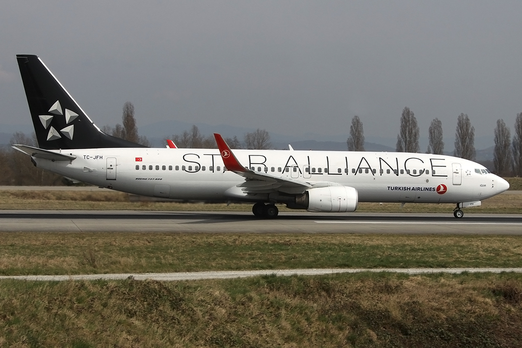 Turkish Airlines, TC-JFH, Boeing, B737-8F2, 24.03.2015, BSL, Basel, Switzerland 




