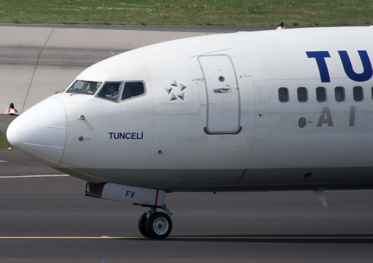 Turkish Airlines, TC-JFV  Tuncelli , Boeing, 737-800 wl (Bug/Nose), 02.04.2014, DUS-EDDL, Dsseldorf, Germany 