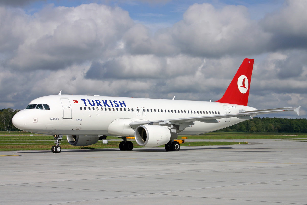 Turkish Airlines, TC-JLF, Airbus A320-214, msn: 1413,  Sakarya , 22.August 2004, ZRH Zürich, Switzerland.