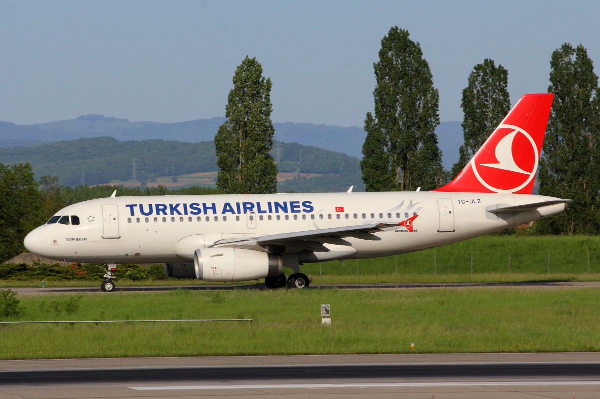 Turkish Airlines, TC-JLZ, Airbus A319-132, 7.Mai 2015, BSL  Basel, Switzerland.