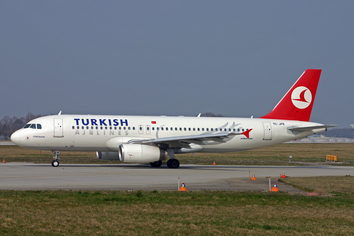 Turkish Airlines, TC-JPE, Airbus A320-232, msn: 2941,  Gumushane , 16.März 2007, GVA Genève, Switzerland.