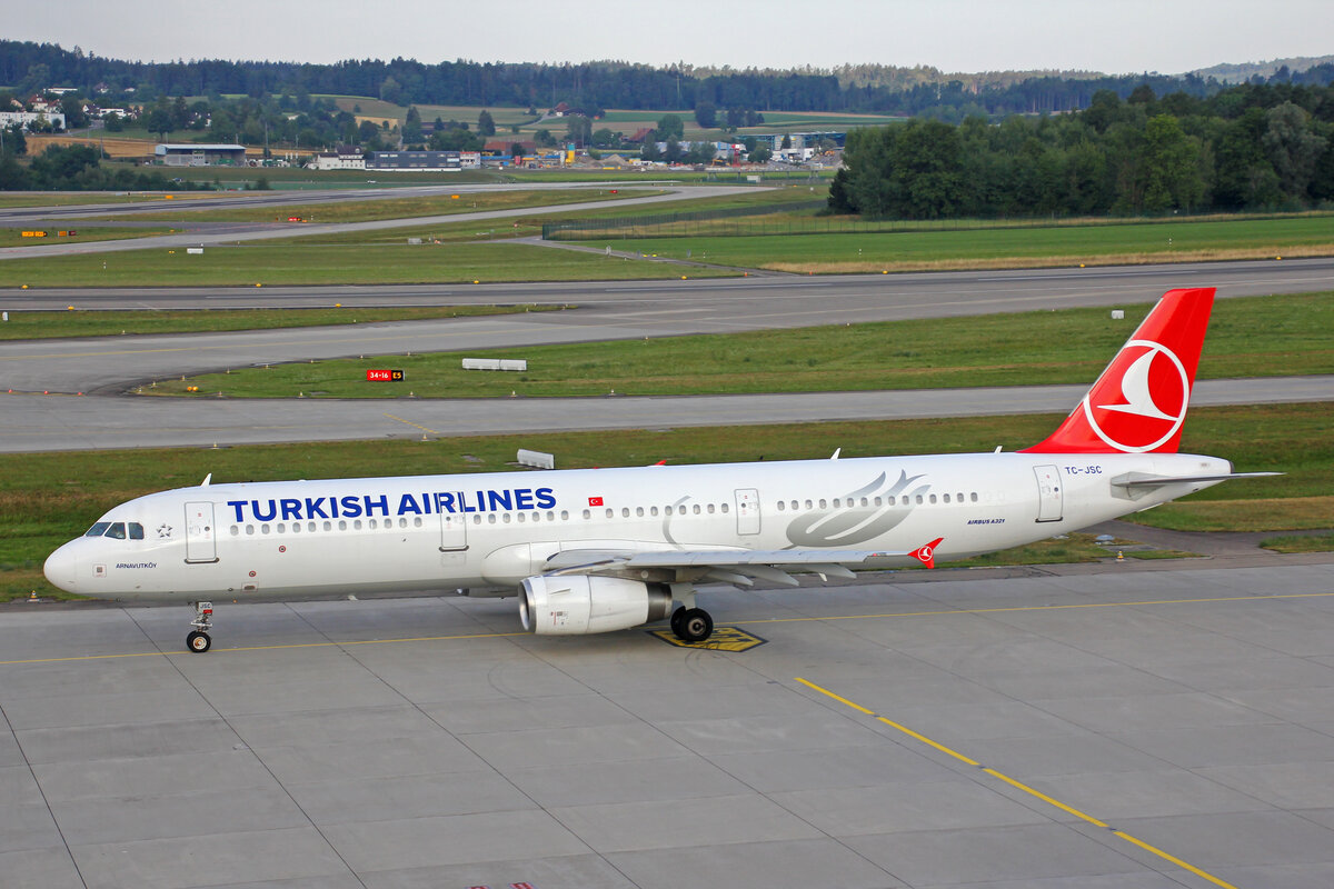 Turkish Airlines, TC-JSC, Airbus A321-231, msn: 5254,  Arnavutköy , 30.Juli 2022, ZRH Zürich, Switzerland.
