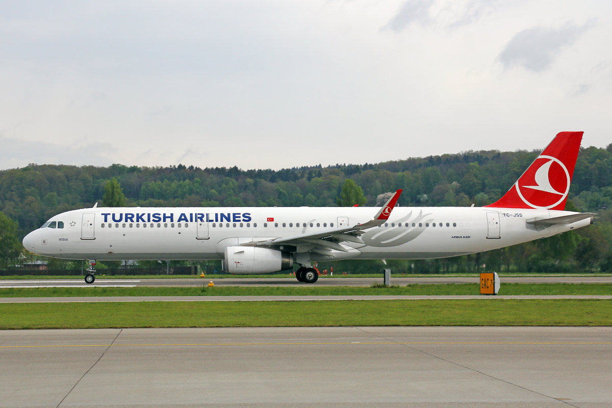 Turkish Airlines, TC-JSS, Airbus A321-231,  Duzce , 17.April 2017, ZRH Zürich, Switzerland.