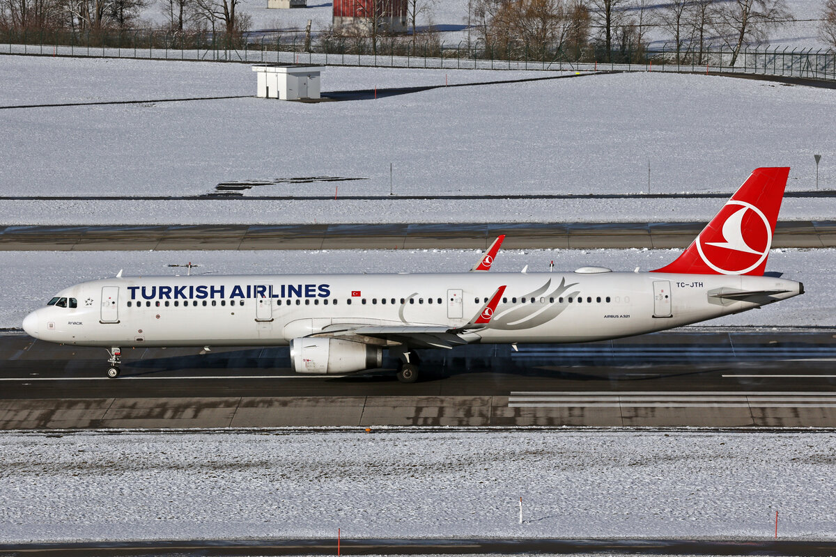 Turkish Airlines, TC-JTH, Airbus A321-231, msn: 7145,  Ayvacık , 19.Januar 2024, ZRH Zürich, Switzerland.