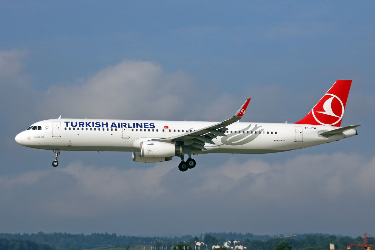 Turkish Airlines, TC-JTM, Airbus A321-231,  Saraçhane , 21.Juli 2017, ZRH Zürich, Switzerland.