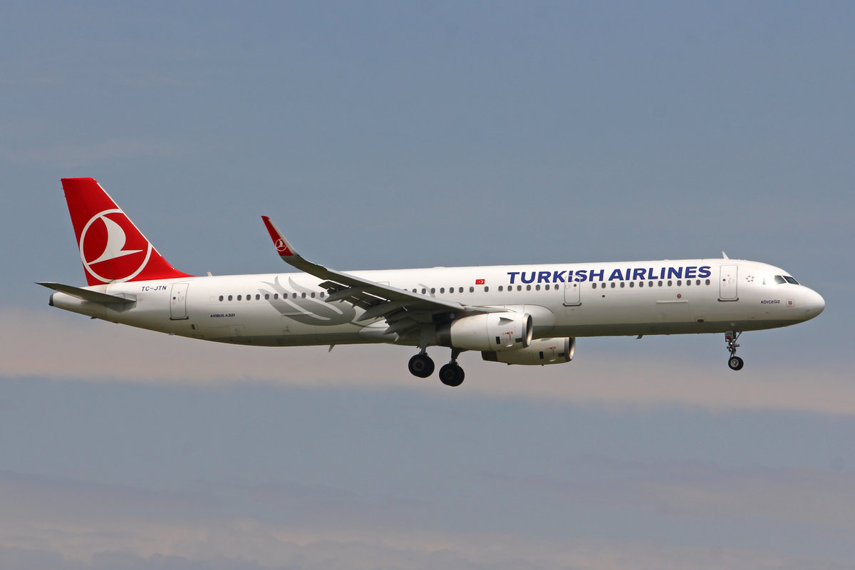 Turkish Airlines, TC-JTN, Airbus A321-231, msn: 7274,  Köyceğiz , 06.Juli 2019, ZRH Zürich, Switzerland.