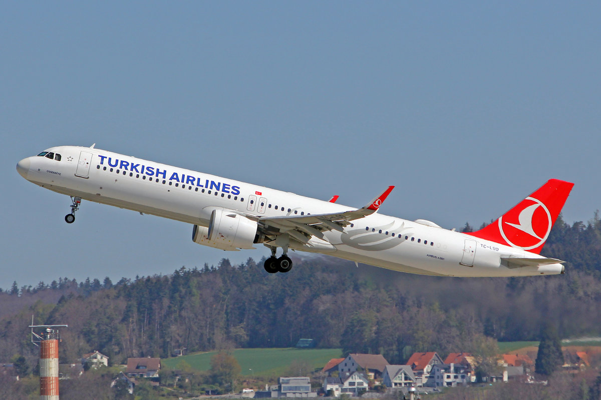Turkish Airlines, TC-LSD, Airbus A321-271NX, msn: 8727,  Osmaniye , 23.April 2021, ZRH Zürich, Switzerland.