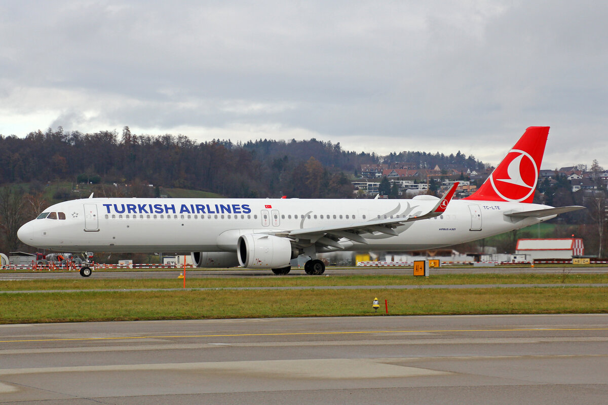 Turkish Airlines, TC-LTE, Airbus A321-271NX, msn: 10259, 28.November 2021, ZRH Zürich, Switzerland.