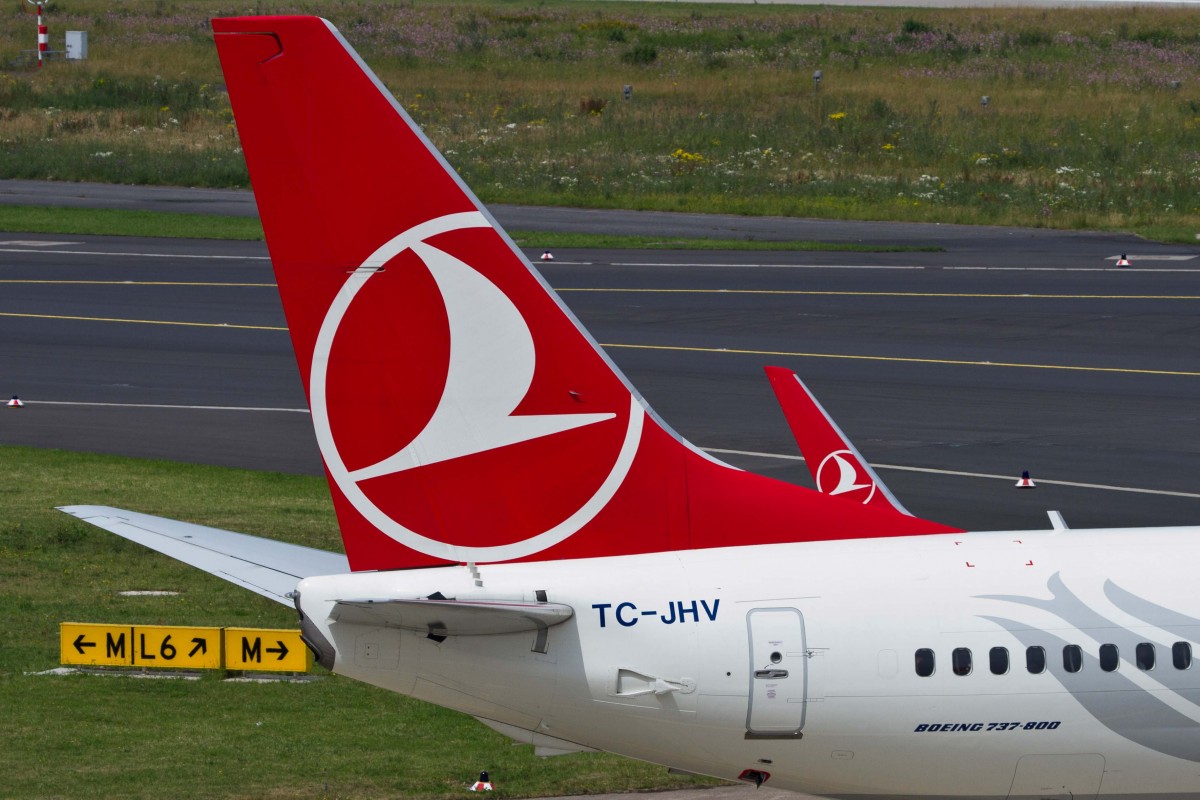 Turkish Airlines (TK-THY), TC-JHV  Keban , Boeing, 737-8F2 wl (Seitenleitwerk/Tail), 27.06.2015, DUS-EDDL, Düsseldorf, Germany