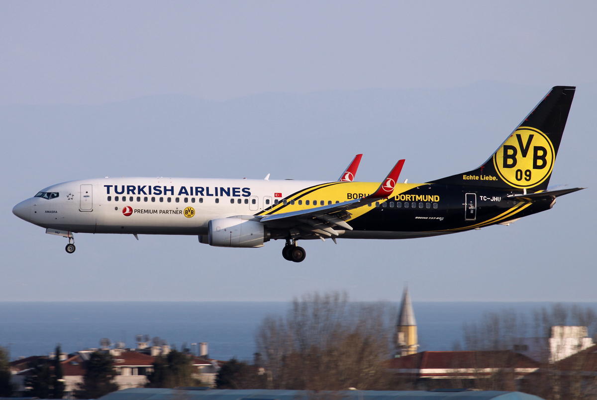 Turkish BVB B737-800 TC-JHU im Anflug auf 23 in IST / LTBA / Istanbul Ataturk am 20.03.2014