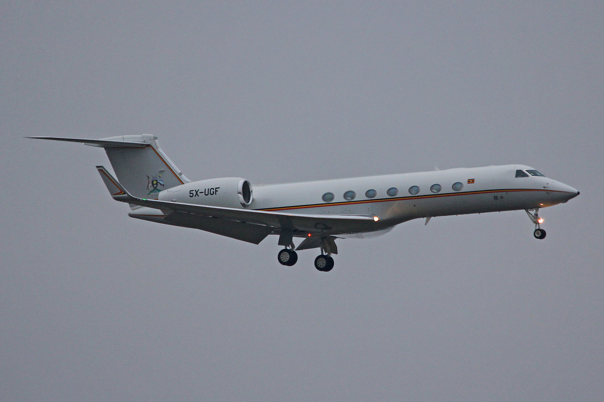 Uganda Government, 5X-UGF, Gulfstream G550, msn: 5208, 22.Januar 2019, ZRH Zürich, Switzerland.