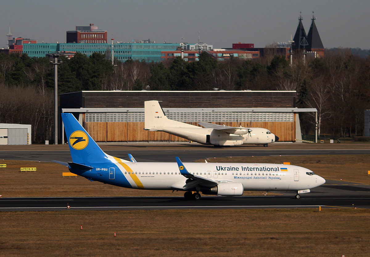 Ukraine International, Boeing B 737-8AS, UR-PSU, Germany Air Force, C-160D, 50+48, TXL, 04.03.2017