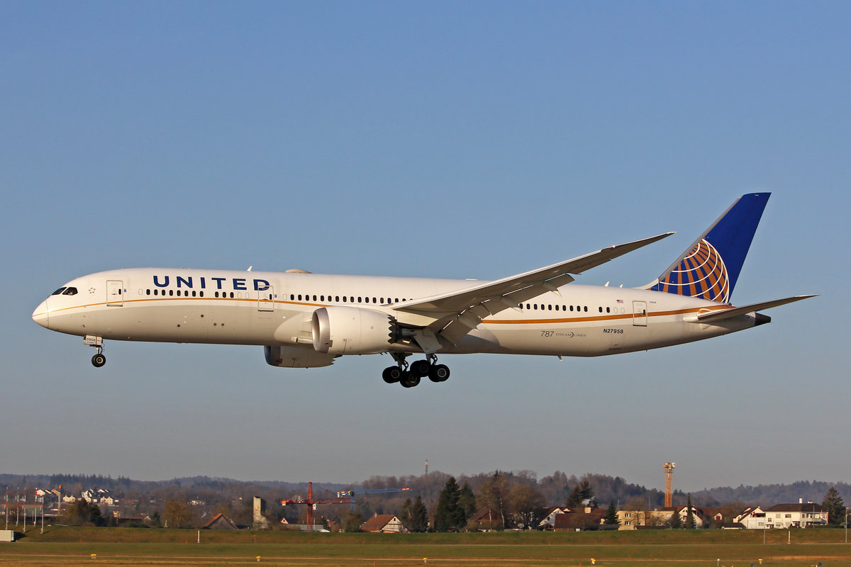 United Airlines, N27958, Boeing 787-9, msn: 36406/342, 31.März 2021, ZRH Zürich, Switzerland.
