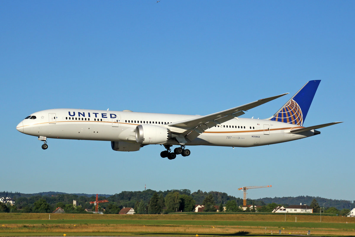 United Airlines, N35953, Boeing 787-9, msn: 36404/269, 27.Juli 2020, ZRH Zürich, Switzerland.