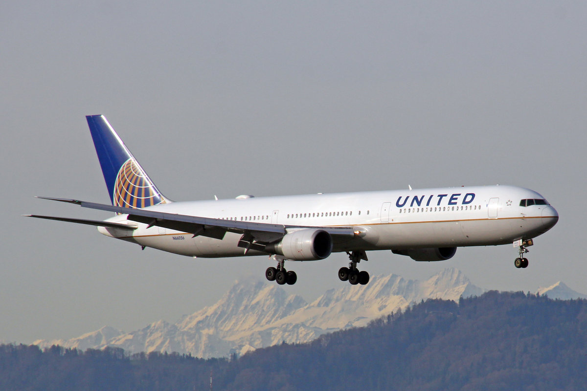 United Airlines, N66056, Boeing 767-424ER, msn: 29451/842, 14.April 2018, ZRH Zürich, Switzerland.
