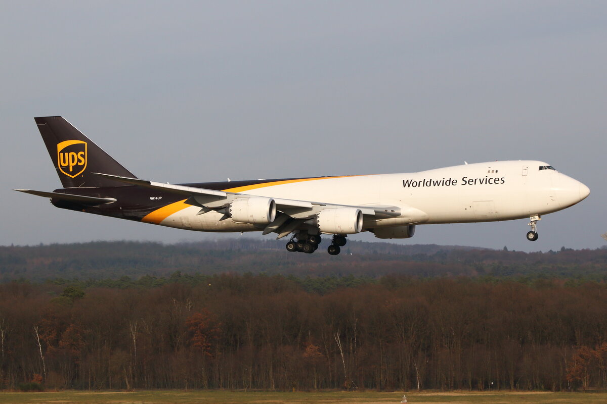 United Parcel Service (UPS), N614UP, Boeing 747-84AF. Köln-Bonn (EDDK), 13.02.2022.