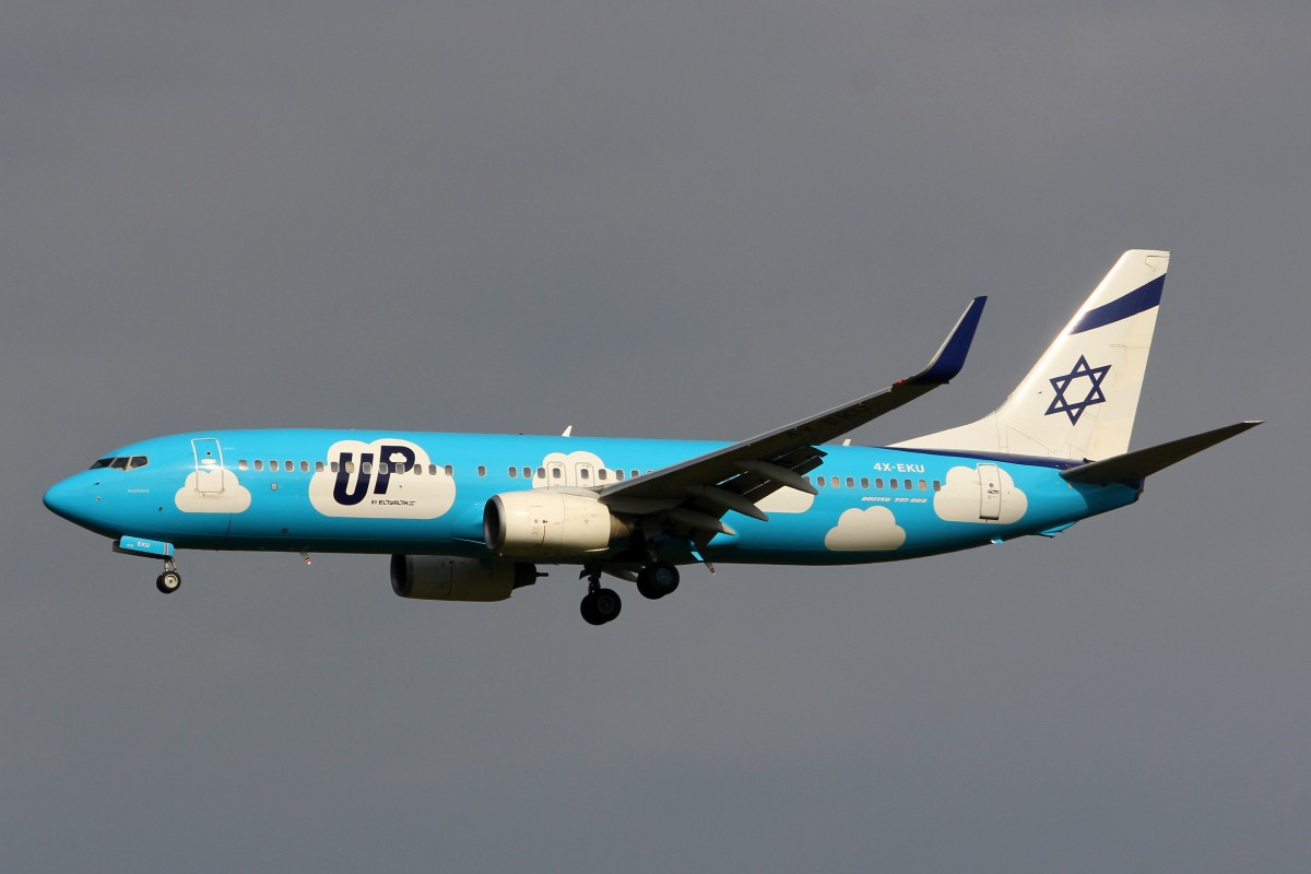 UP! Airlines, 4XEKU, Boeing B7378Z9 (W), 5.Juli 2015, AMS Amsterdam