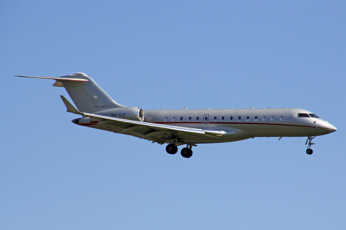 Vista Jet, 9H-VJF, Bombardier Global Express 6000, 7.August 2017, ZRH Zürich, Switzerland.