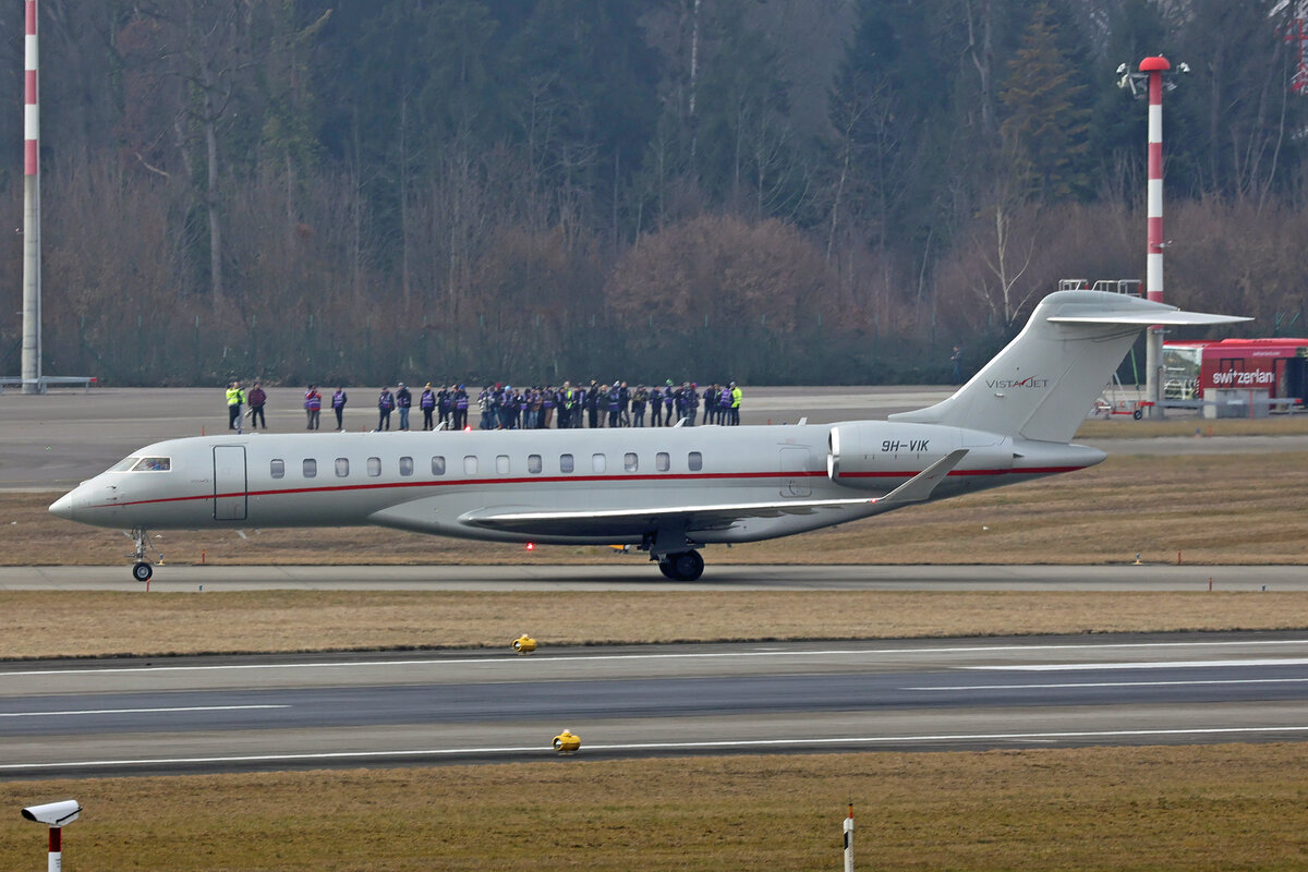 VistaJet Malta, 9H-VIK, Bombardier Global 7500, msn: 70105, 19.Januar 2026, ZRH Zürich, Switzerland.