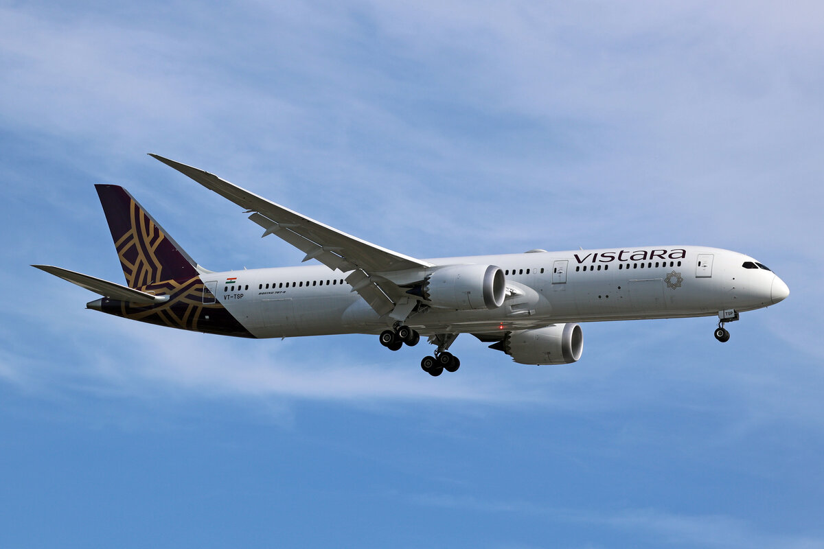 Vistara, VT-TSP, Boeing B787-9, msn: 66531/1145, 06.Juli 2023, LHR London Heathrow, United Kingdom.