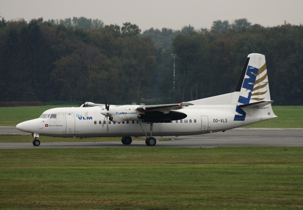 VLM Airlines, OO-VLS, (c/n 20109),Fokker F 50, 09.10.2015,HAM-EDDH, Hamburg, Germany (Sticker :City of Antwerp)