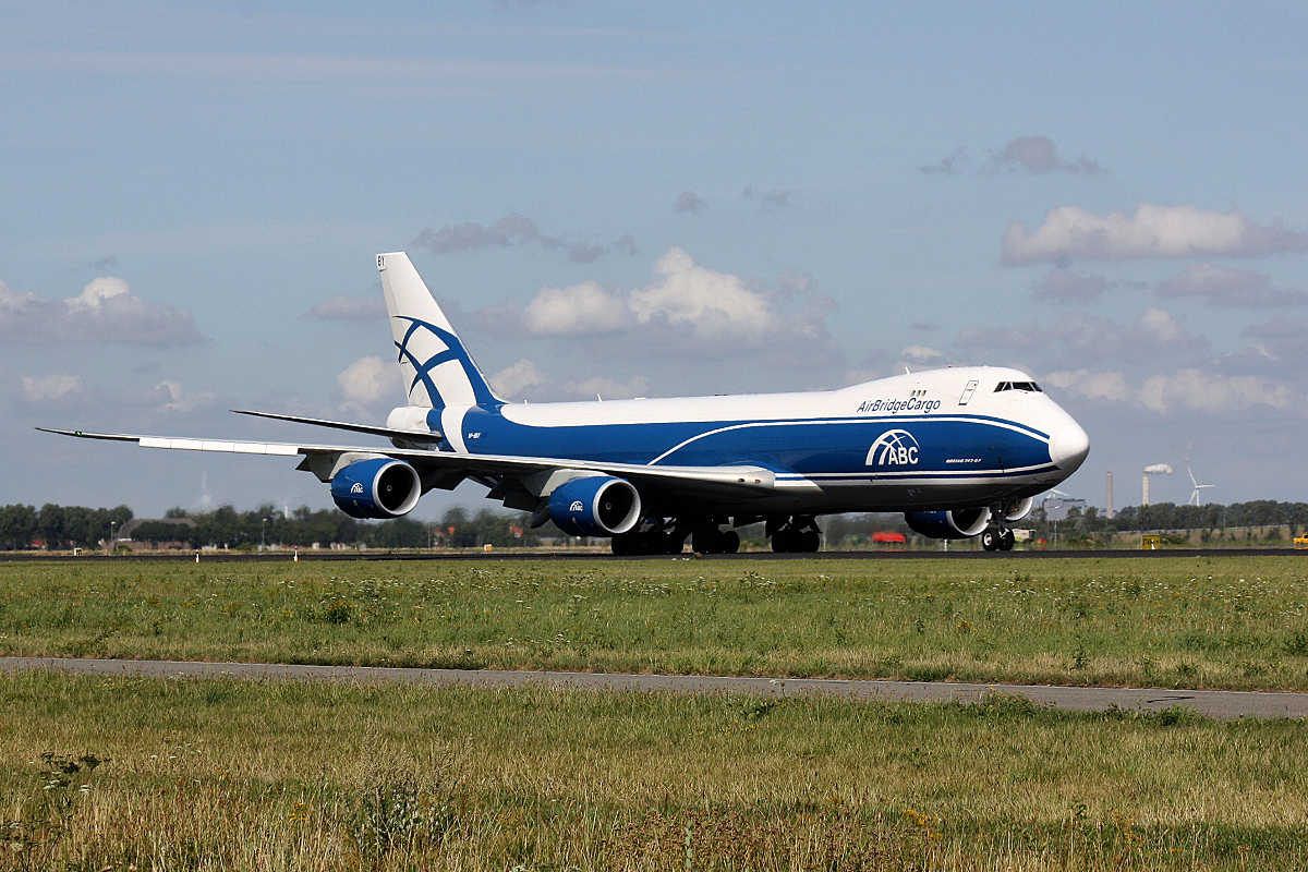 VP-BBY AirBridgeCargo Boeing 747-83QF am 08.08.2019 in Amsterdam Schiphol.