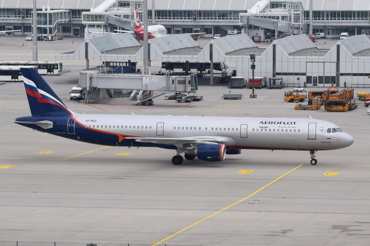 VP-BOC Aeroflot - Russian Airlines Airbus A321-211  zum Start am 14.05.2016 in München