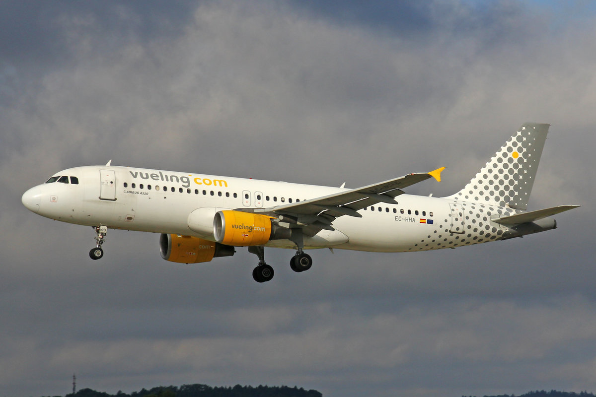 Vueling Airlines, EC-HHA, Airbus A320-214, 7.August 2017, ZRH Zürich, Switzerland.