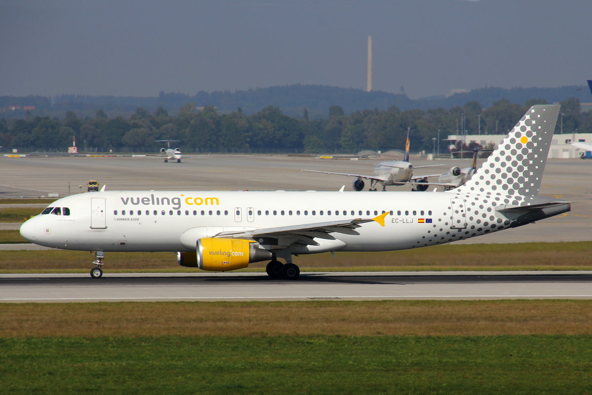 Vueling Airlines, EC-LLJ, Airbus A320-216, 25.September 2016, MUC München, Germany.
