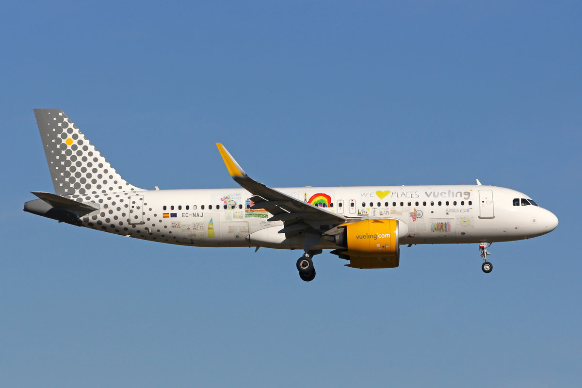 Vueling Airlines, EC-NAJ, A320-271N, msn: 8510, We love places Livery, 22.Februar 2020, ZRH Zürich, Switzerland.