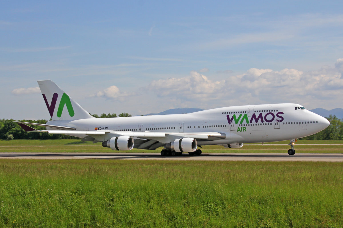 Wamos Air, EC-KSM, Boeing 747-412, 18.Mai 2016, BSL Basel, Switzerland.